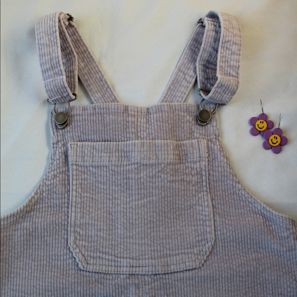 SO Purple Corduroy Overall Dress